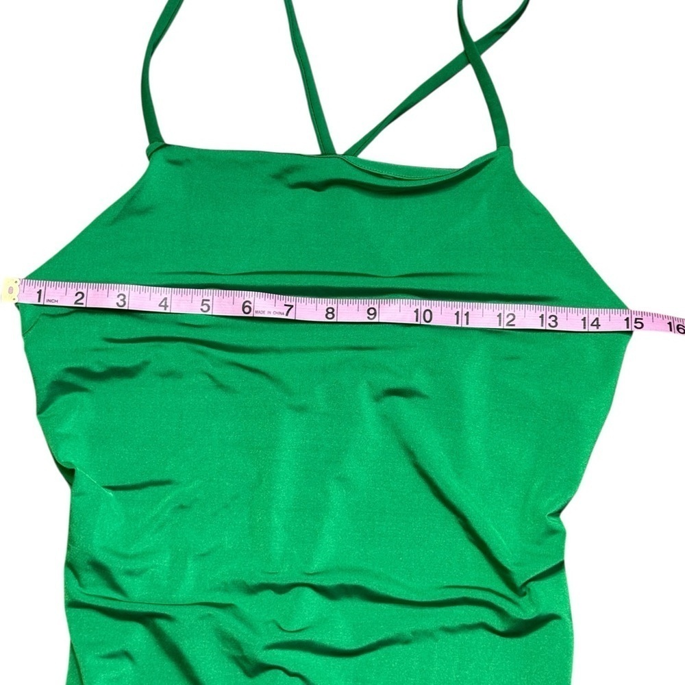 Green Spaghetti Strap Bodycon Midi Dress for Night Out - Picture 6 of 10